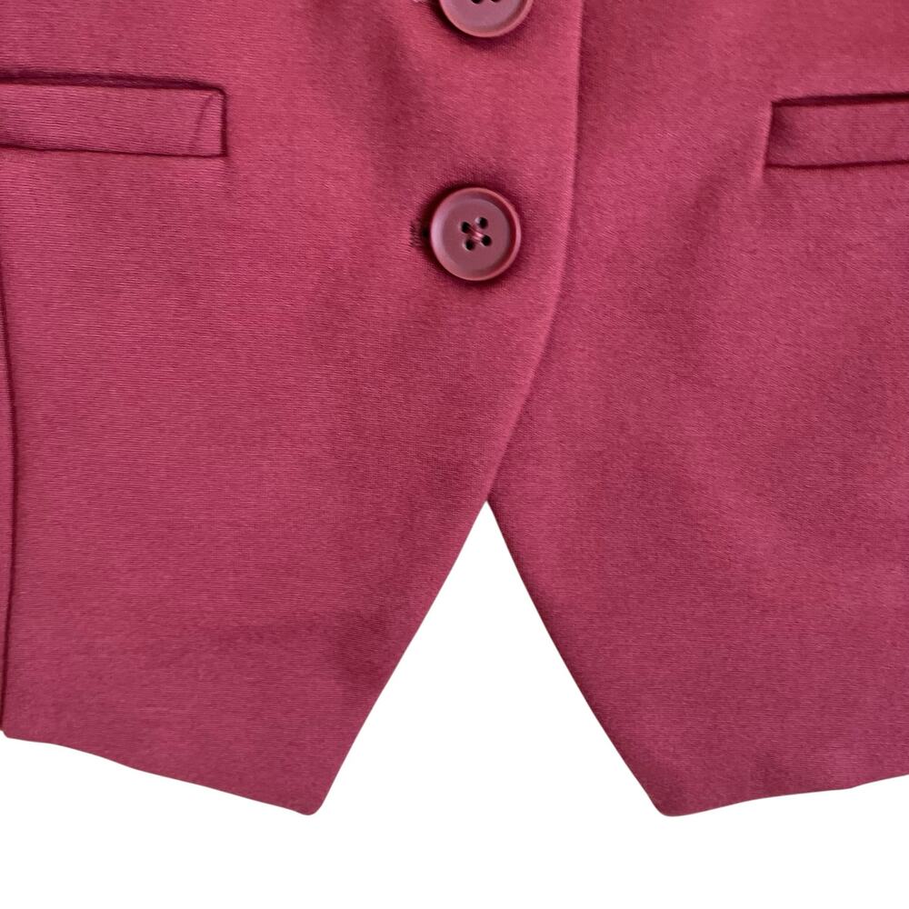 Torrid Sz 1 / 1X Studio Luxe Ponte Vest Maroon Burgundy Tailored Preppy Career - Picture 10 of 15